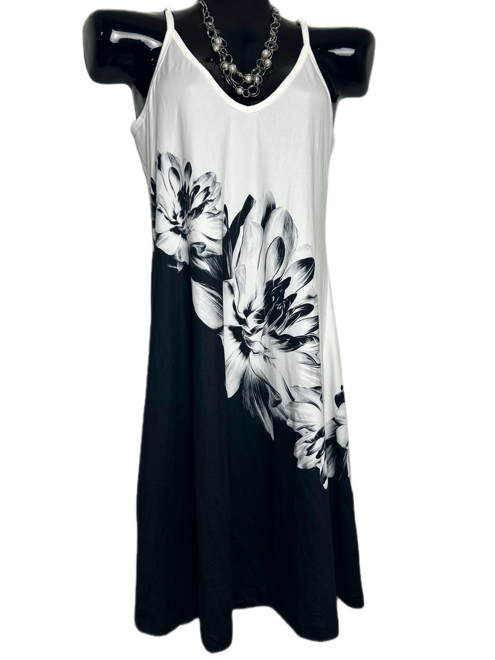 Beautiful Black & White Floral Slip Dress